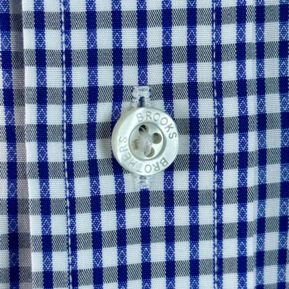 Brooks Brothers 2XLT The Original Polo 100% Cotton Blue White Button Down Shirt - Picture 4 of 7